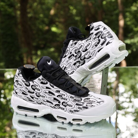Nike Air Max 95 All Over Print White Black - Picture 1 of 15